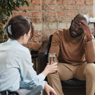 Depressed man expressing his feelings
