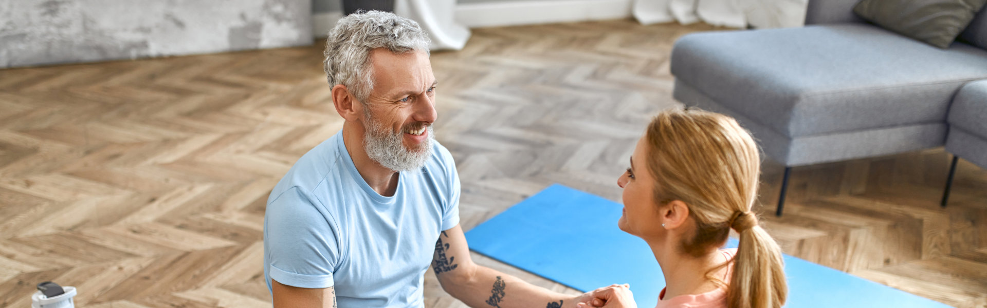 Two peopl in yoga session