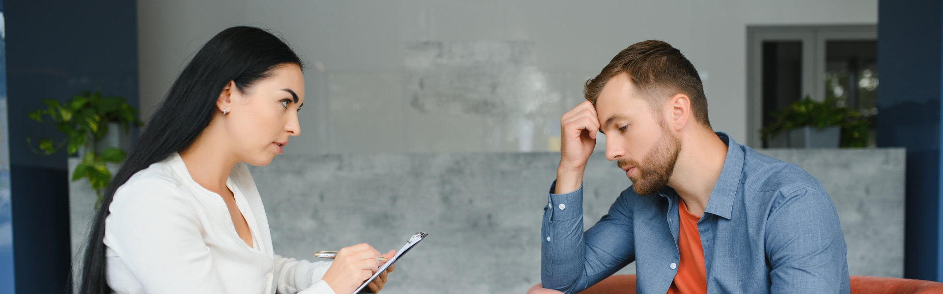 Depressed man expressing his feelings