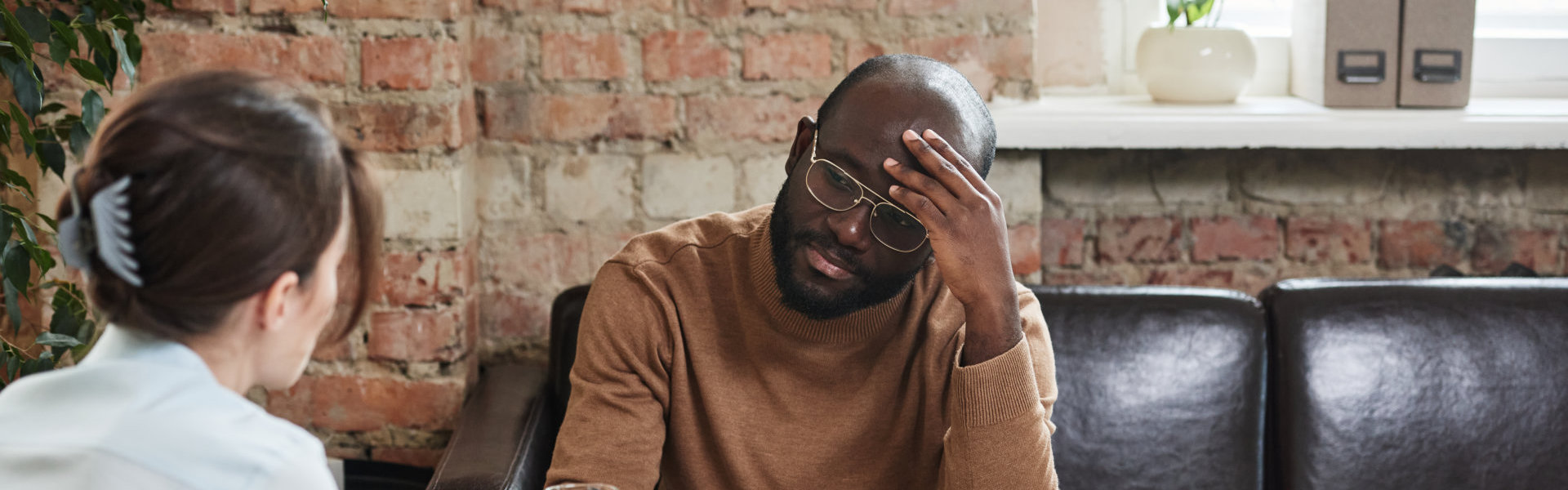 Depressed man expressing his feelings
